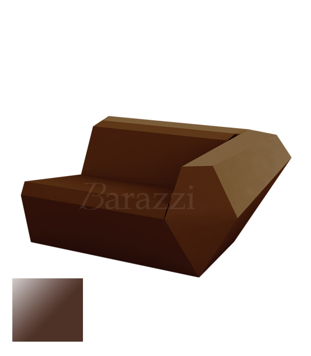 FAZ Sofa Gauche Marron Polyethylene Laque Vondom