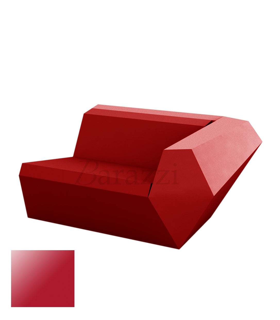  FAZ Sofa Gauche Rouge Polyethylene Laque Vondom