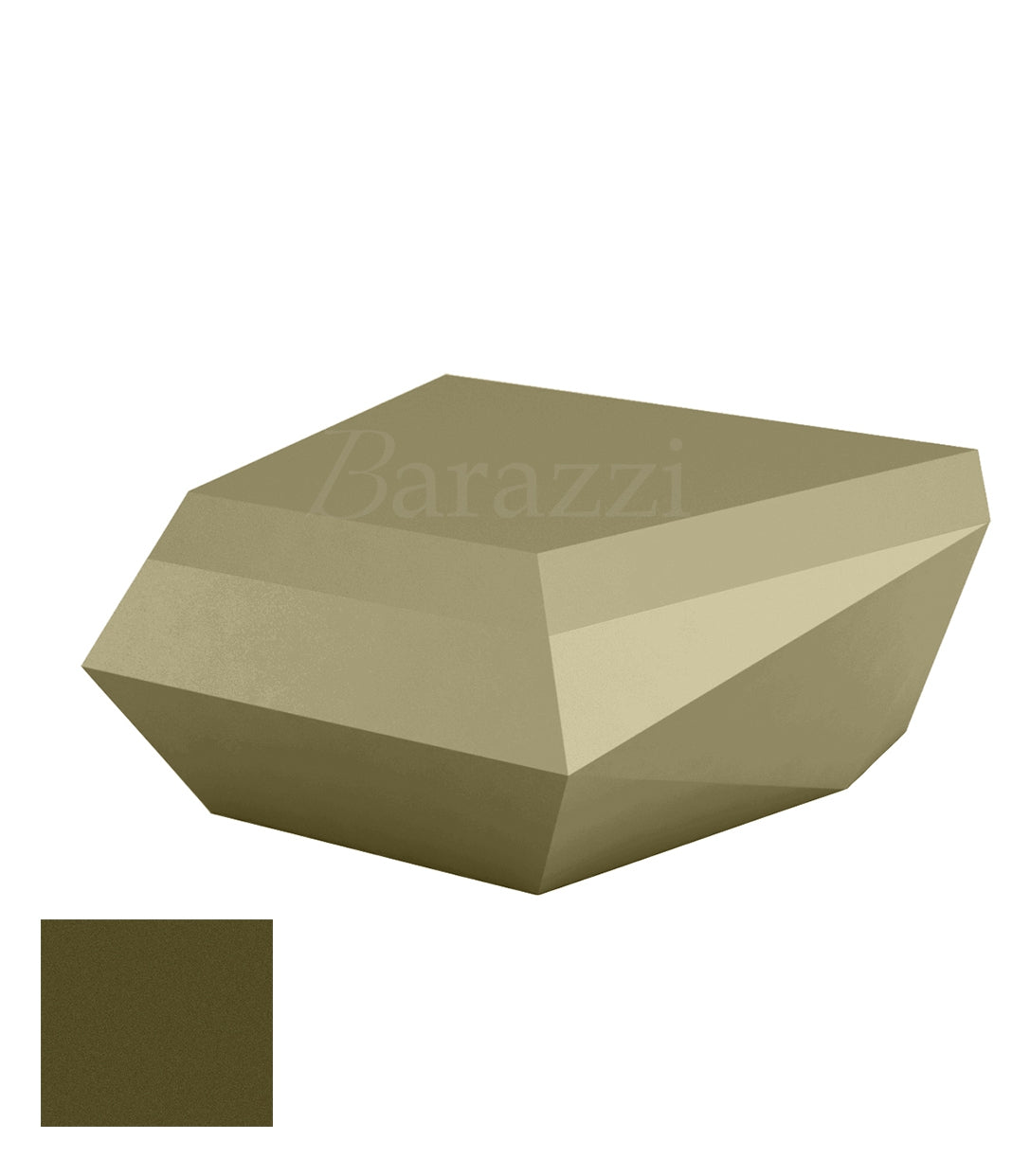 FAZ Sofa Khaki Chaiselongue Matt Polyethylene Ottoman Vondom
