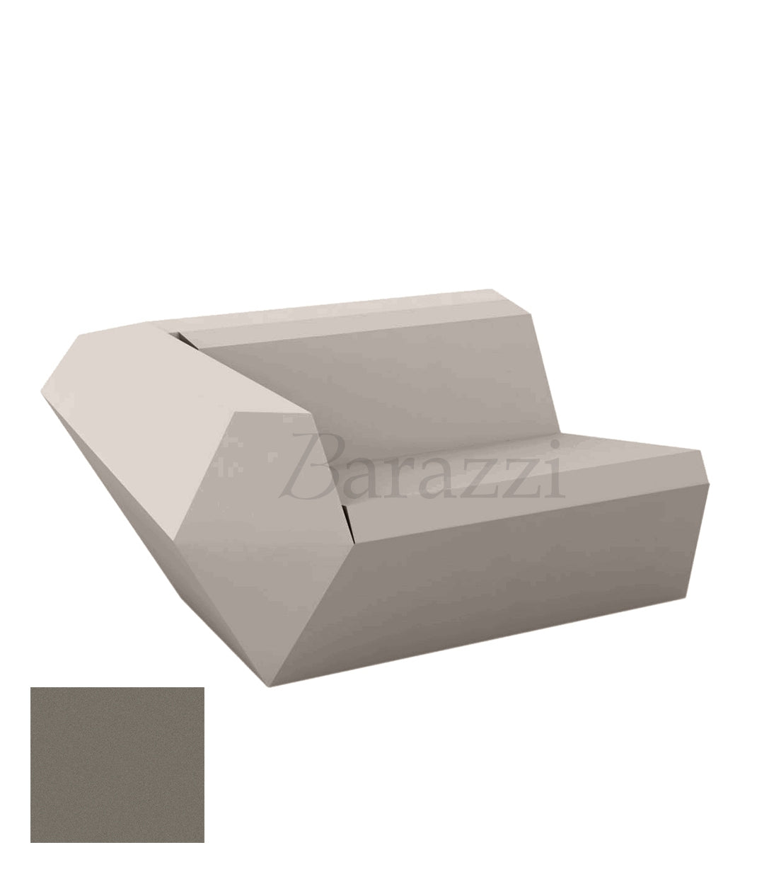 FAZ Sofa Droit Taupe Polyethylene Mat Vondom