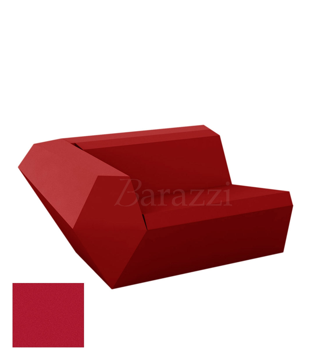FAZ Sofa Droit Rouge Polyethylene Mat Vondom