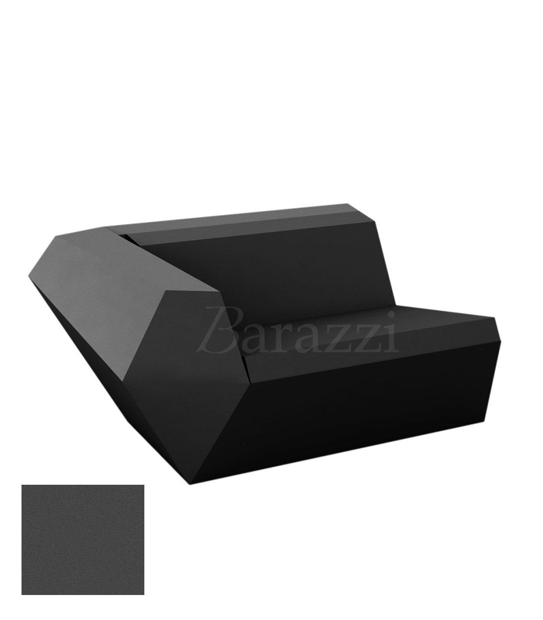 FAZ Sofa Droit Anthracite Polyethylene Mat Vondom