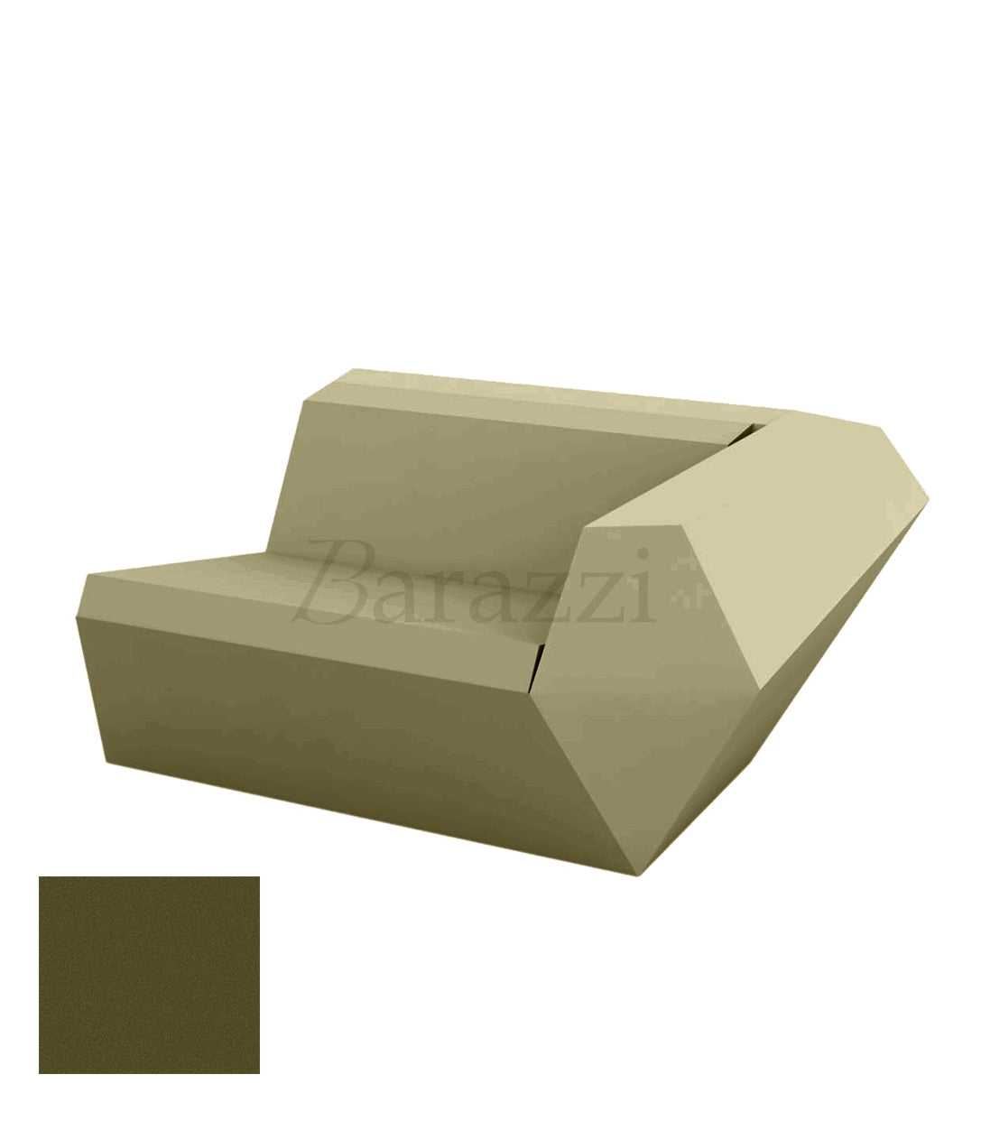 FAZ Sofa Gauche Kaki Polyethylene Mat Vondom