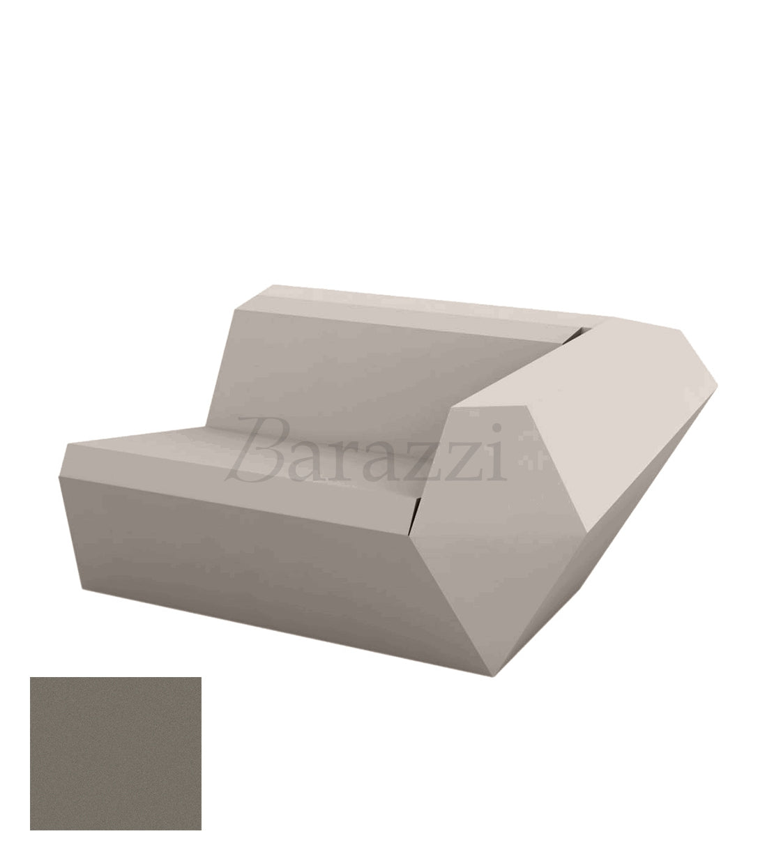 FAZ Sofa Gauche Taupe Polyethylene Mat Vondom