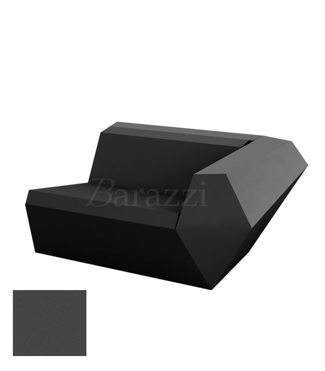 FAZ Sofa Gauche Anthracite Polyethylene Mat Vondom