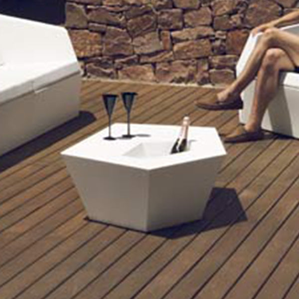 Faz Coffee Table - Outdoor Design Table with Matt Finish and Champagne Bucket   - Vondom