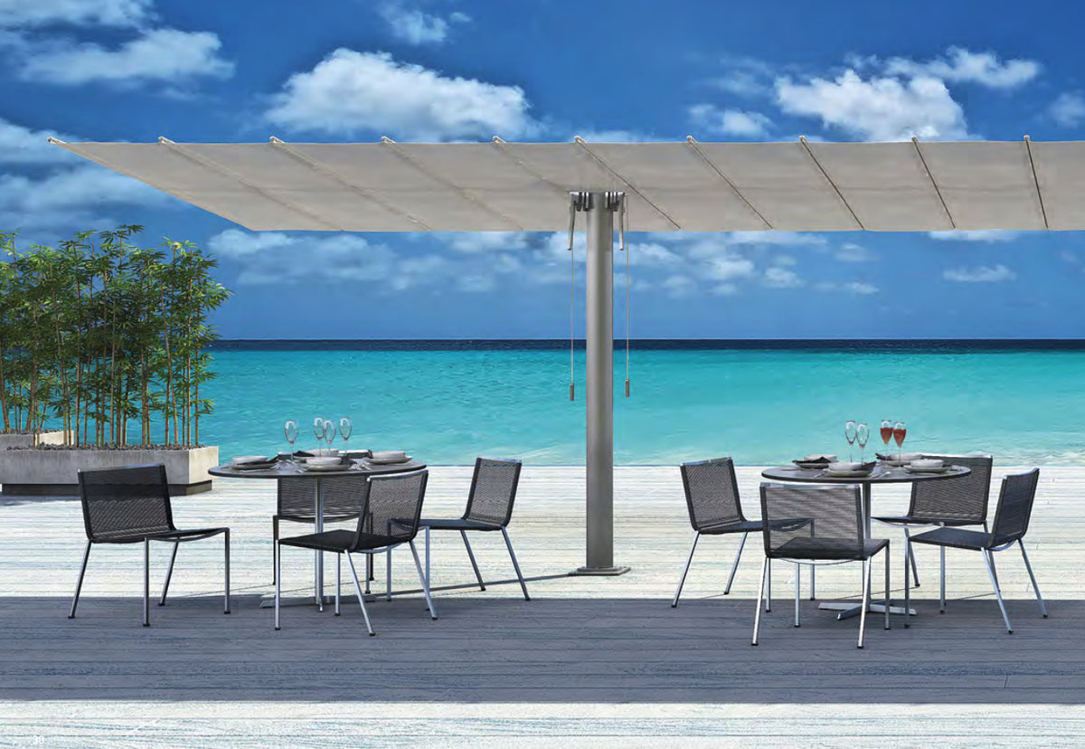 FLEXY TWIN Sun Umbrella with 2 sliding canopies Ideal Poolside and Terrace