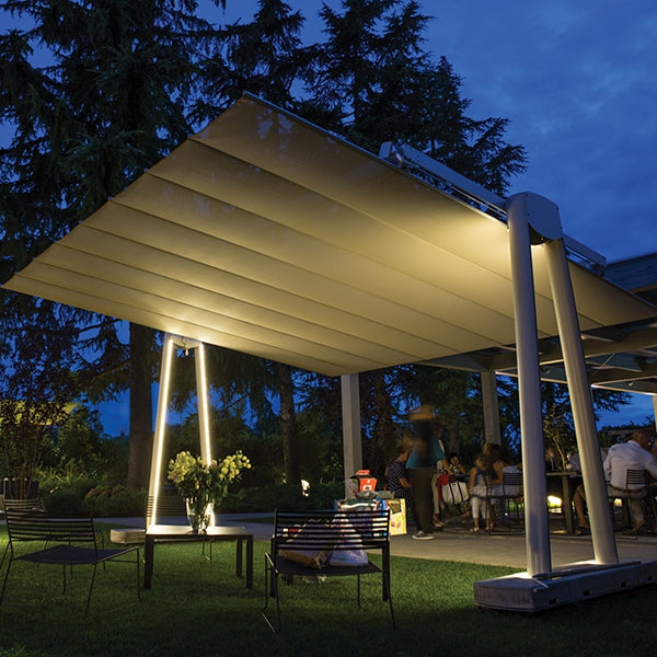 Flexy XL Parasol Geant Autoportant Toile Retractable Orientable avec Eclairage (en option)