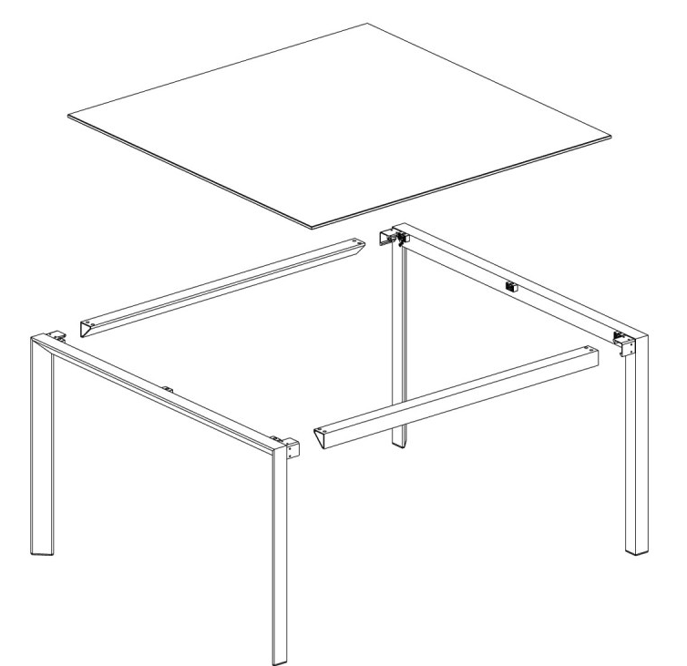 FRAME Table Haute en Aluminium - HPL (bord noir) 200x60x105 - Vondom