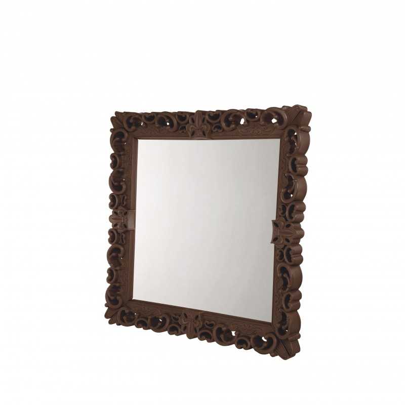 MIRROR OF LOVE L Chocolate Brown Large Neo Baroque Mirror Design Square