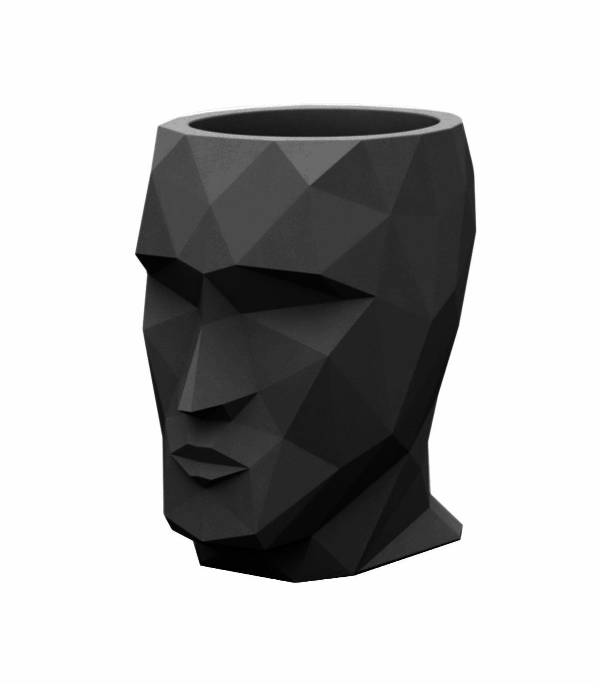 Large Flower Pot in the shape of a head - Black  - ADAN 100
