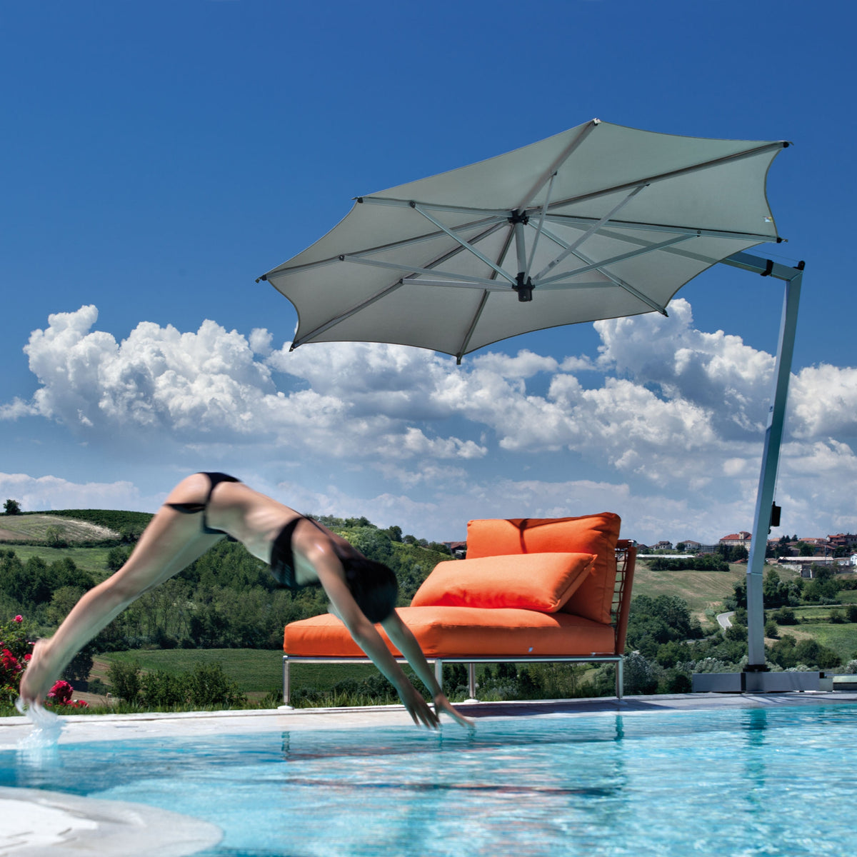 parasol octogonal - Ischia D340 - Parasol Déporté Octogonal -  Fim