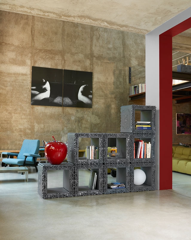 Stackable Cube Lacquered Color Silver Joker of Love Slide Design