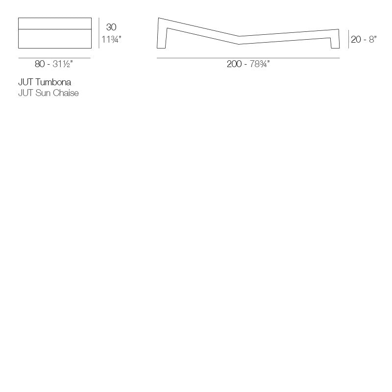 JUT lounge chair Vondom - dimensions