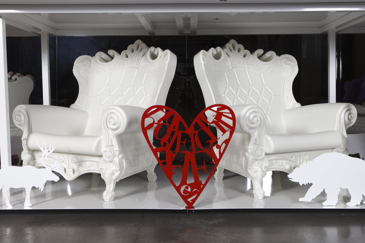 Coeur Trone Couleur Blanc Mat Little Queen of Love Slide Design