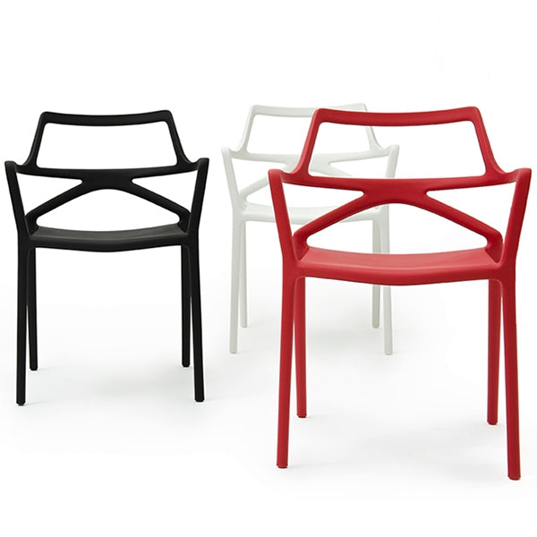 DELTA Chair Stackable Seat White Black Red Color Vondom