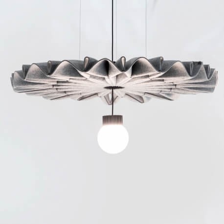 Round Acoustic Ceiling Light ACOUSTIC PLEAT Ripple BuzziSpace