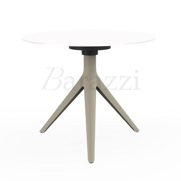 Table Basse a Trepied MARI-SOL Ecrue et Plateau Blanc Usage Professionnel