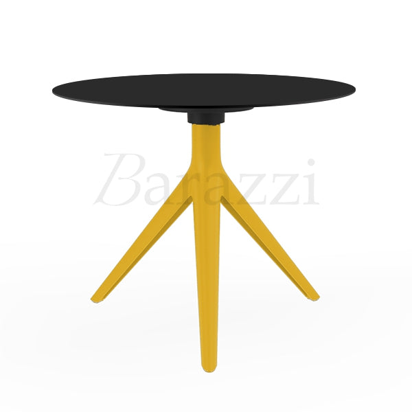 Table 3 Pieds MARI-SOL Couleur Moutarde Plateau Noir en HPL