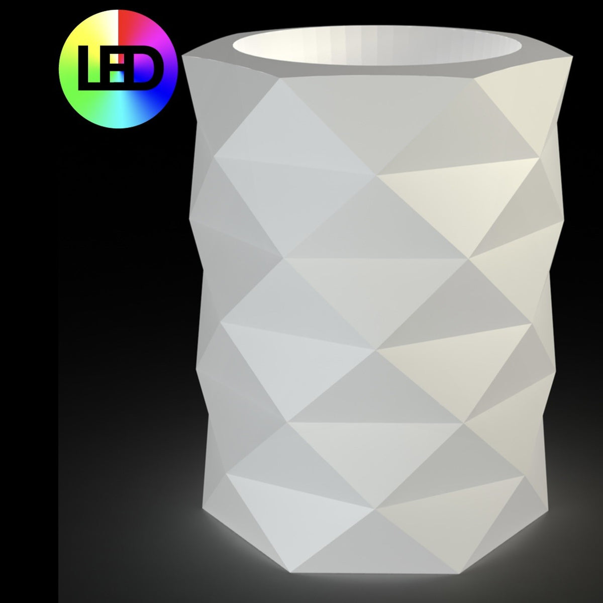 Marquis faceted LED flower pot - Vondom