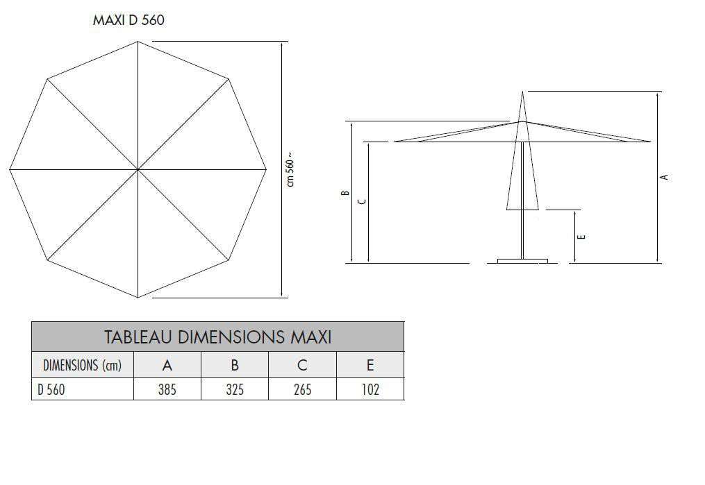 Maxi - Octagonal Parasol with Central Base - Fim