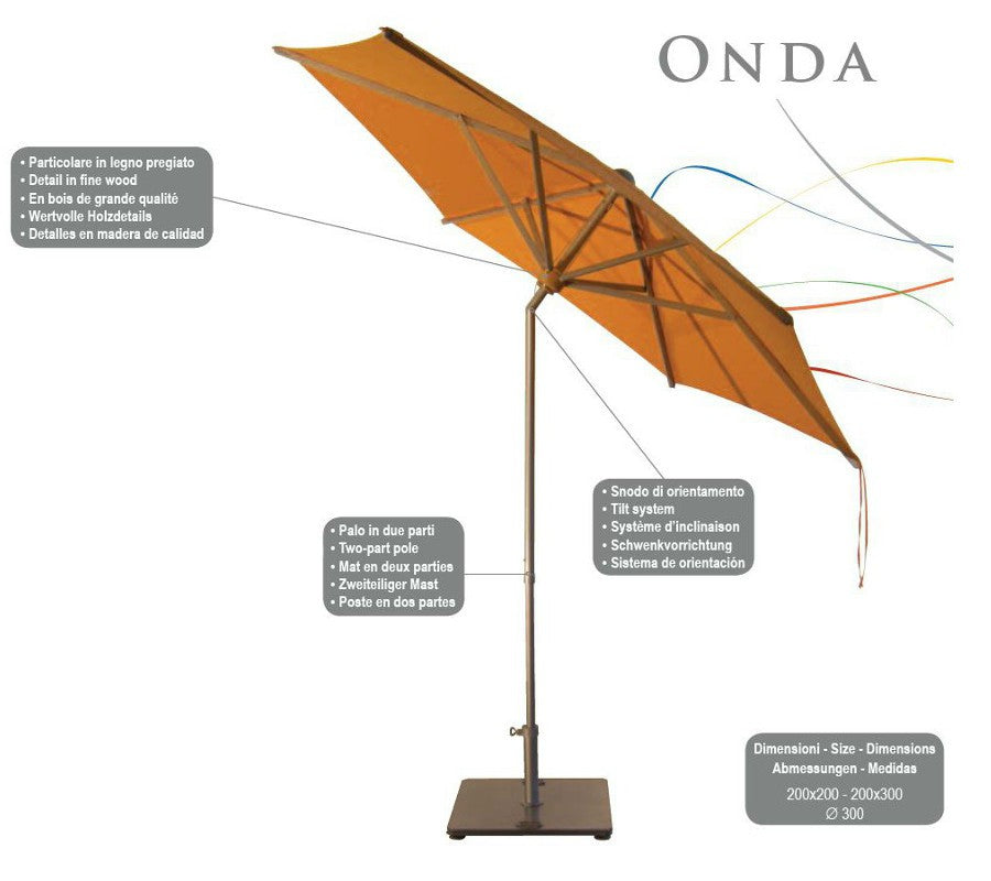 Onda - Reclining Umbrella with Central Stand - Fim