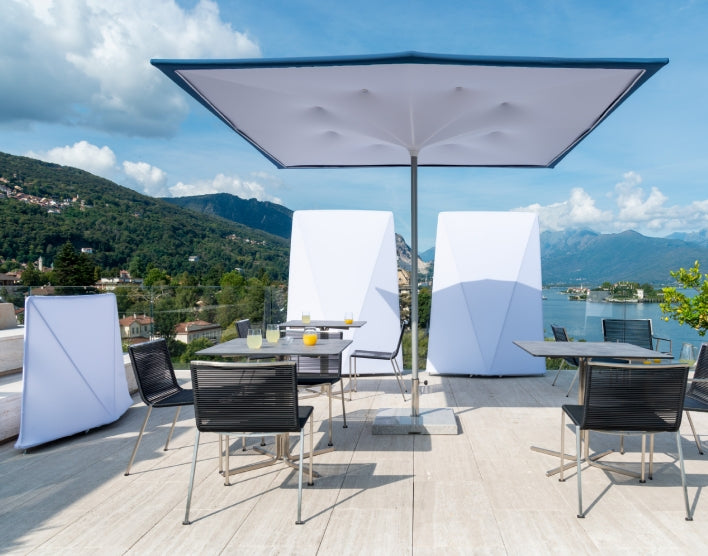 Parasol with integrated LED lighting