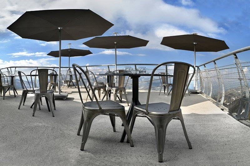 Parasol Rond INFINA avec poteau central 300cm Toile Plate UMBROSA