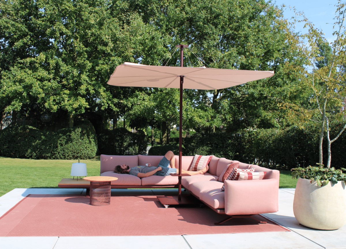 Parasol grand vent INFINA  umbrosa - Parasol Toile Plate Mat Central Carré 250 x 250