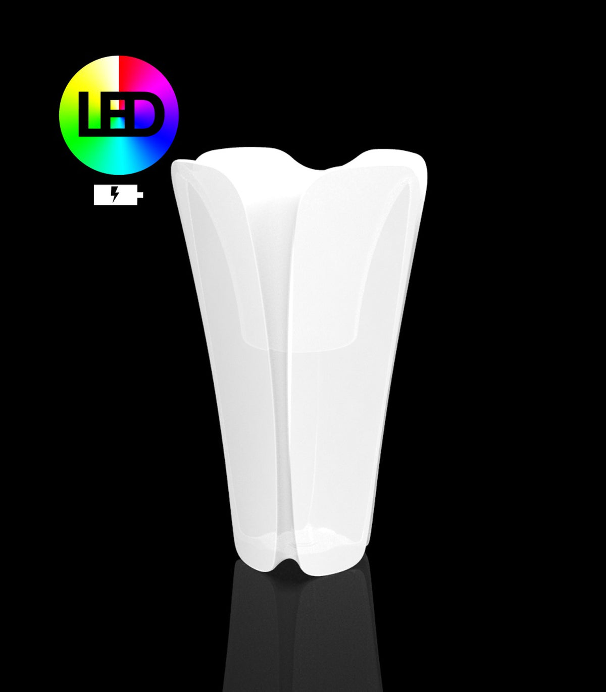 PEZZETTINA pot de fleurs lumineux LED RGBW sans fil (50x50x85cm) - Vondom