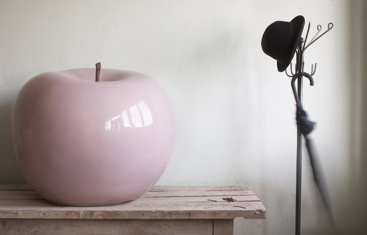 Pink Apple Varnish Brilliant Sculpture Outdoor Indoor Bull & Stein Lisa Pappon