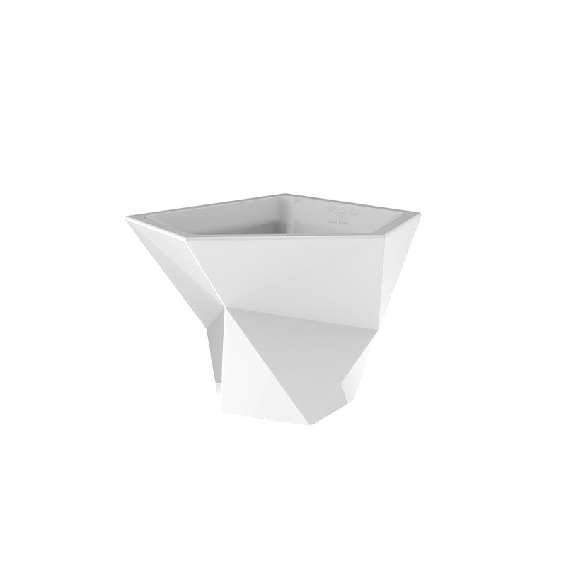 Geometric LED planter - white - 75 cm