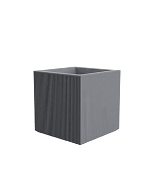 POT GATSBY CUBIC 50 cm - Ribbed Cubic Pot