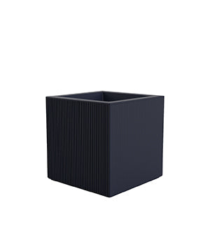 POT GATSBY CUBIC 50 cm - Ribbed Cubic Pot