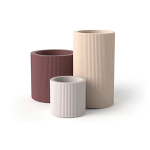 POT GATSBY CYLINDRIQUE 80 cm - Vase Cylindrique Rainuré