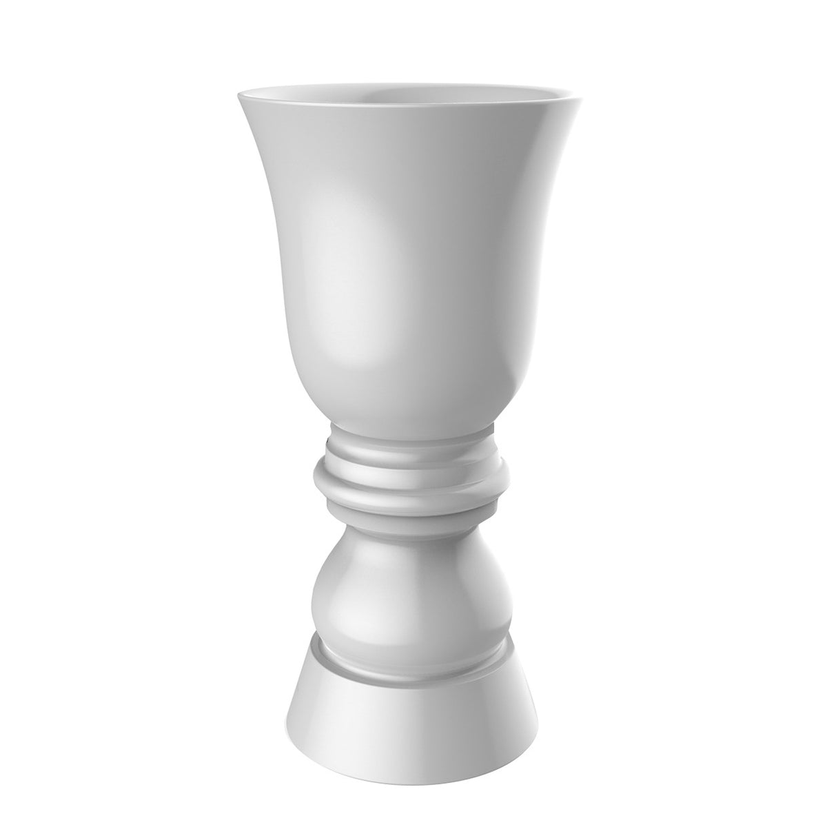 flower pot laquered  XXL chess piece shape suave planter 60 inches white