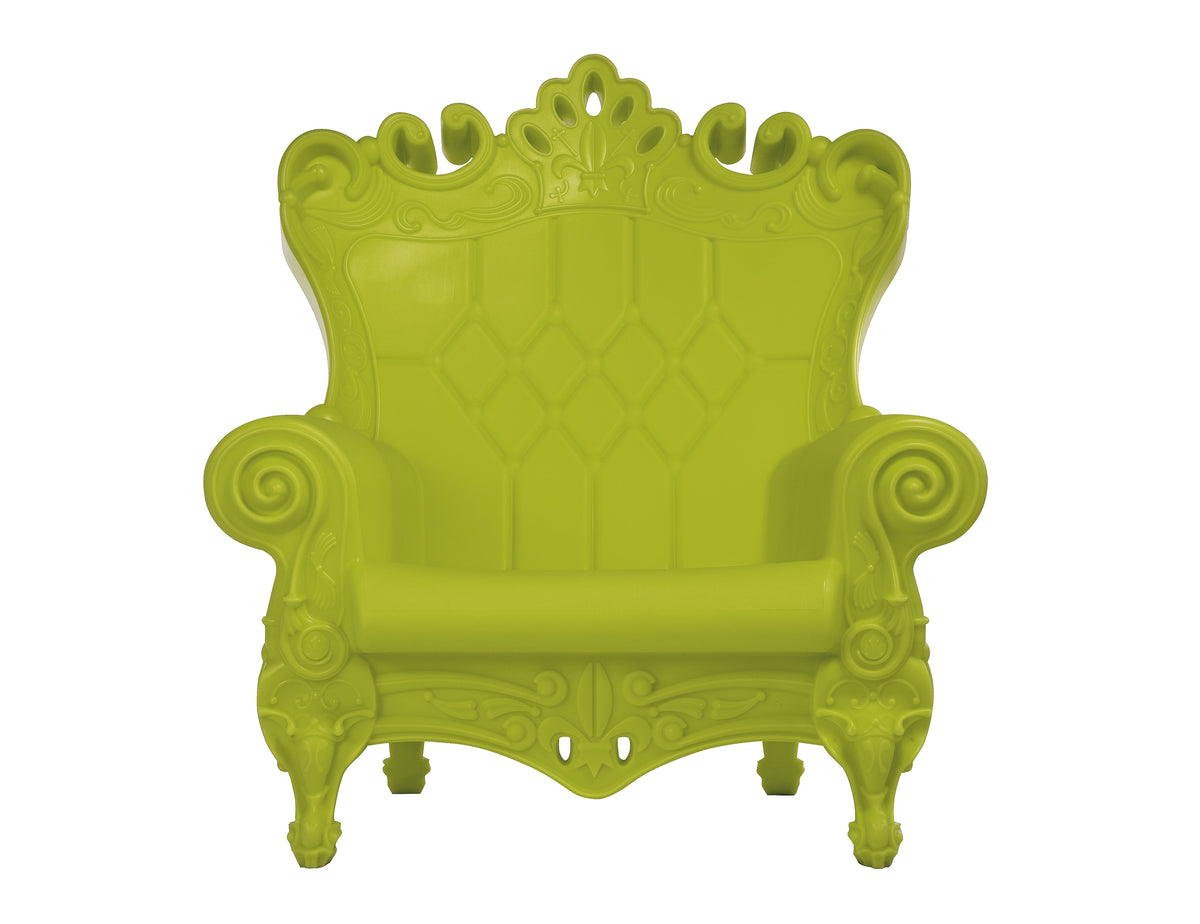 Armchair Matt Color Lime Green Queen of Love Slide Design