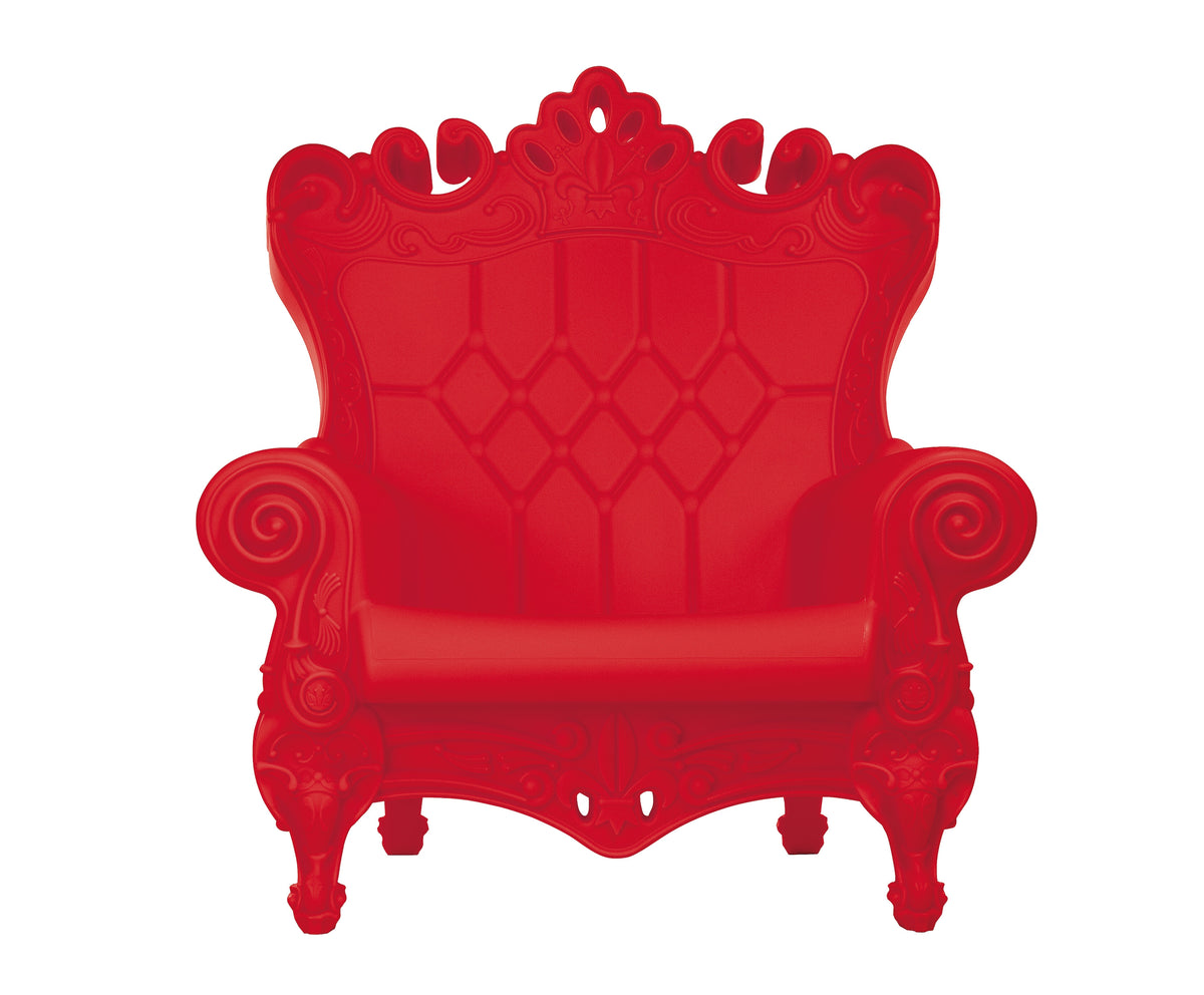 Armchair Matt Color Flame Red Queen of Love Slide Design