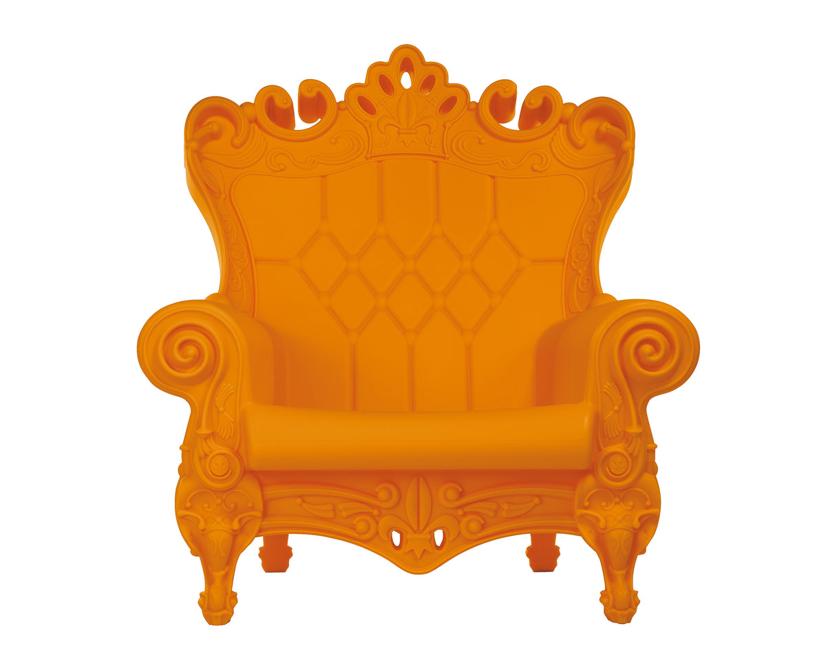 Armchair Matt Color Pumpkin Orange Queen of Love Slide Design