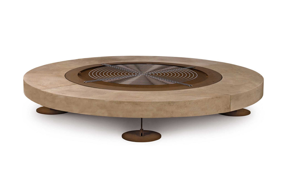 Grill kit (sold separately) - Rondo - Round Stone Outdoor Fire Pit - AK47