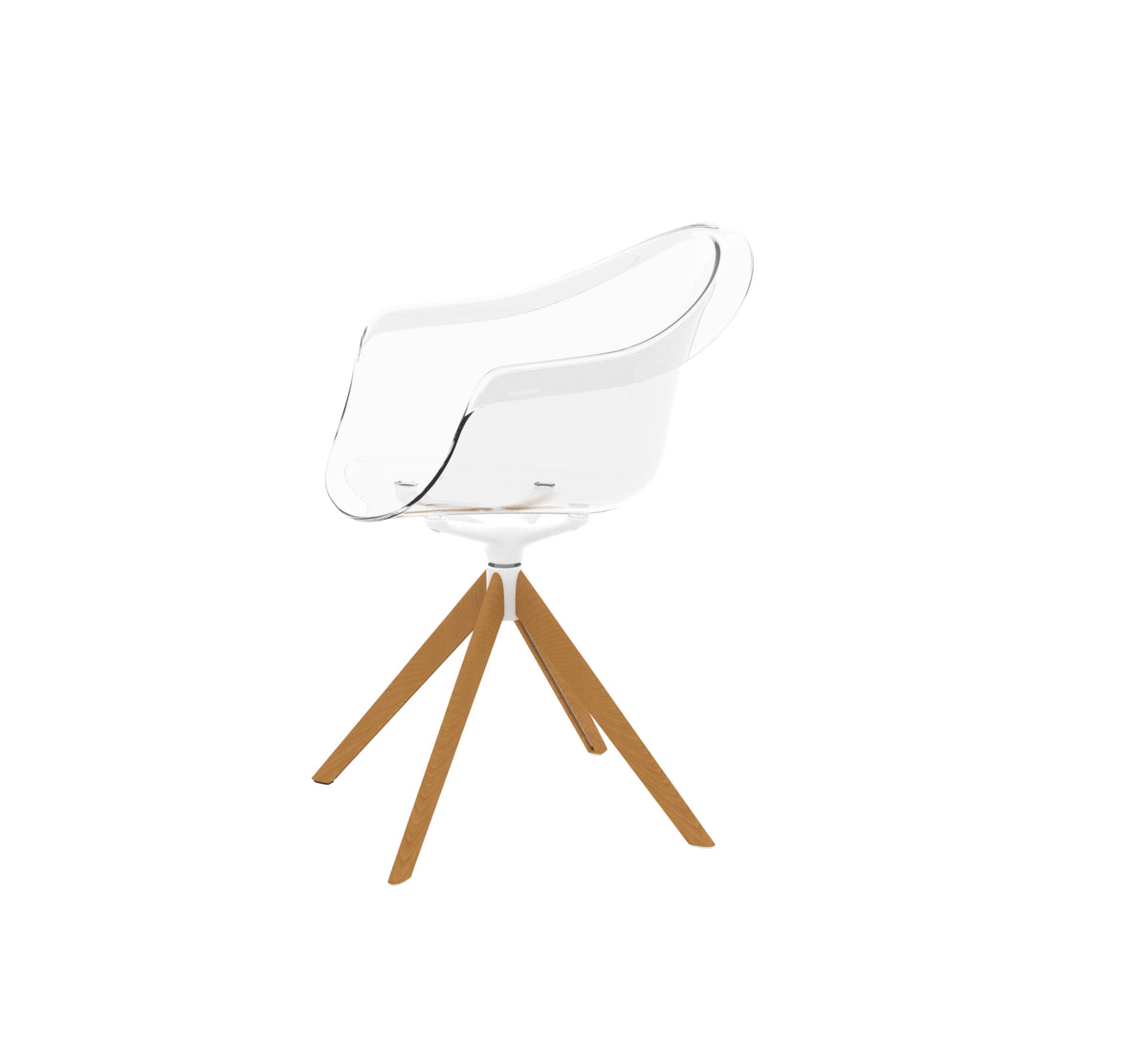 INCASSO SWIVEL ARMCHAIR WITH WOODEN LEGS - Siége Pivotant Pied en bois