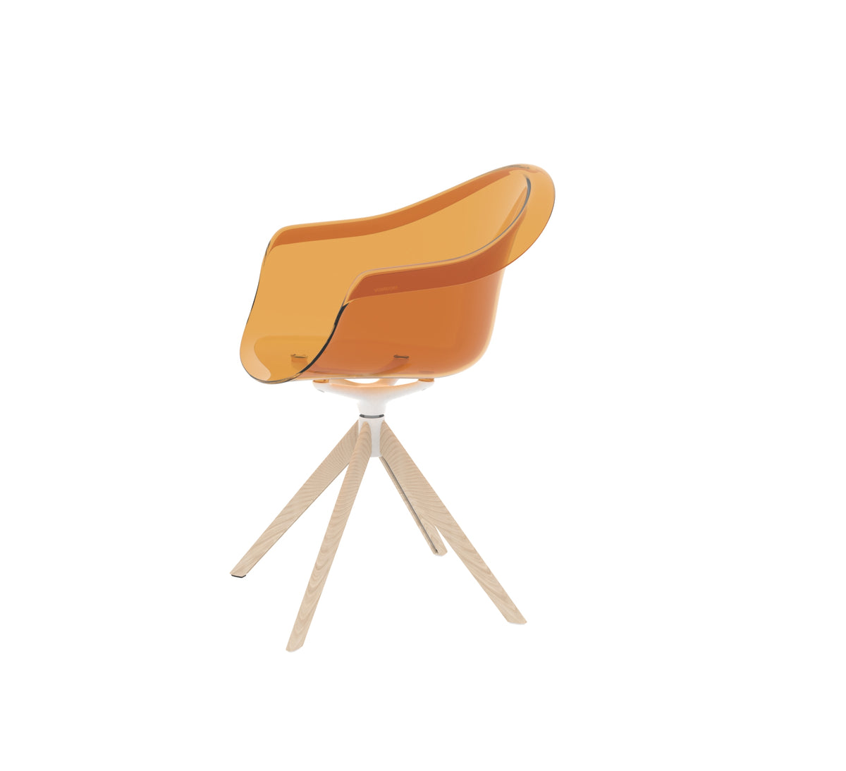 INCASSO SWIVEL ARMCHAIR WITH WOODEN LEGS - Siége Pivotant Pied en bois