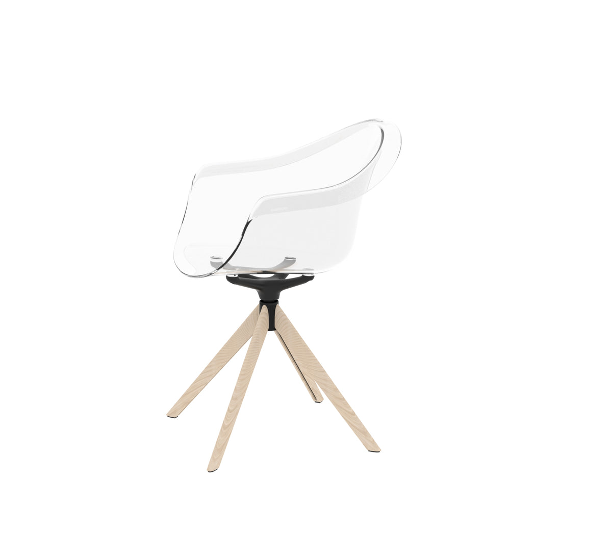 INCASSO SWIVEL ARMCHAIR WITH WOODEN LEGS - Siége Pivotant Pied en bois