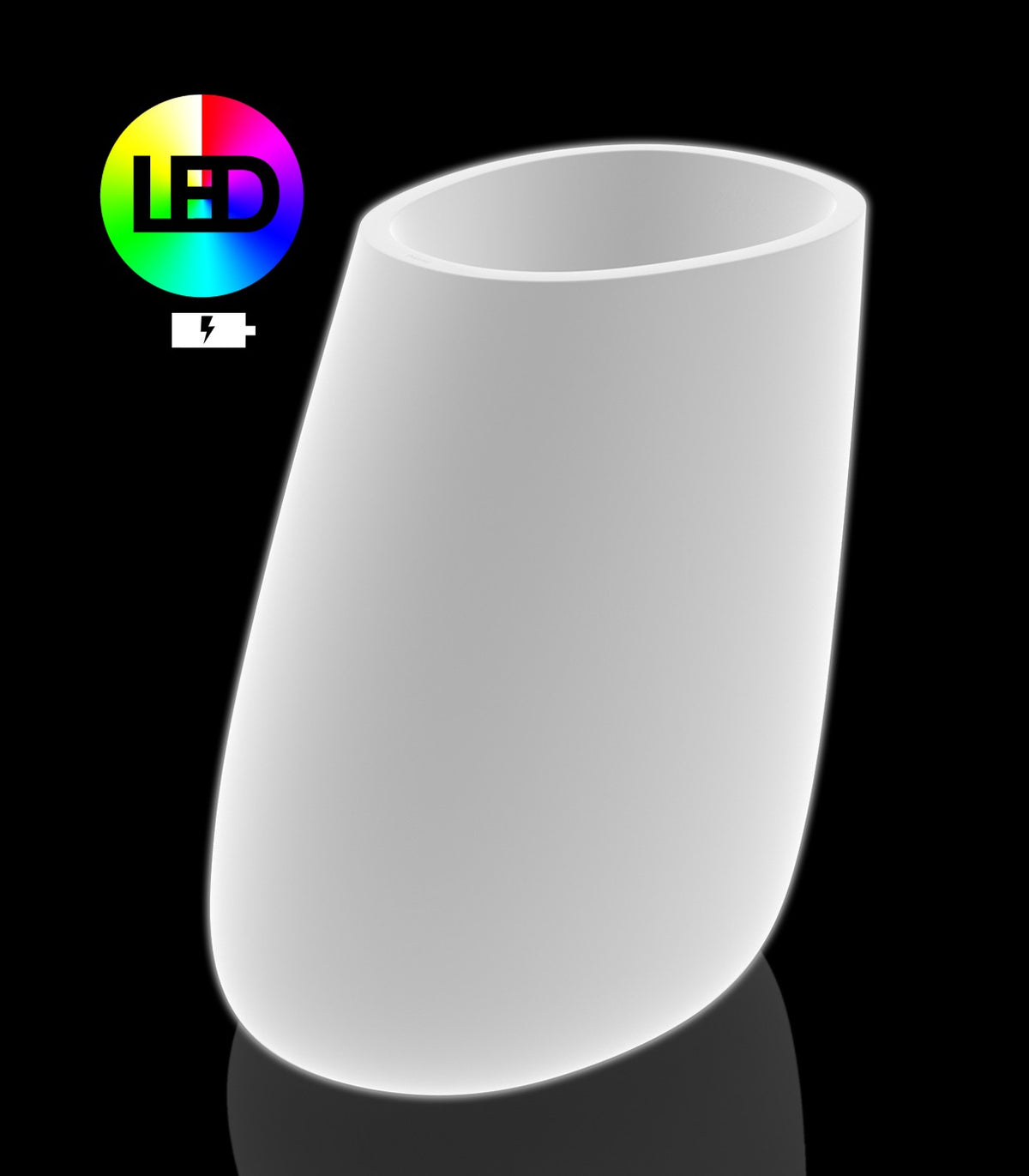 Stone LED flower pot