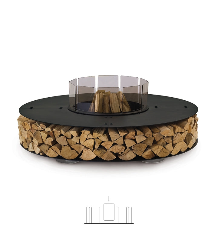 ZERO 300 Black - Outdoor Fire Pit in Black Ø 200 - AK47 Design