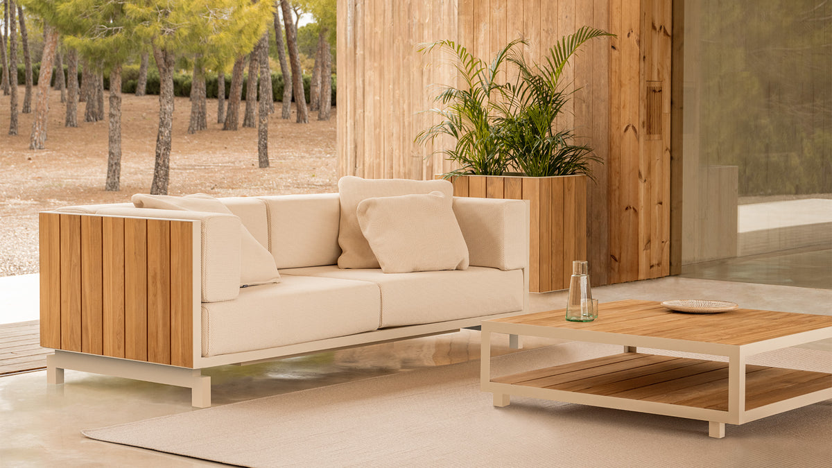 VINEYARD EXTRA-LARGE COFFEE TABLE - Outdoor Wooden Coffee Table