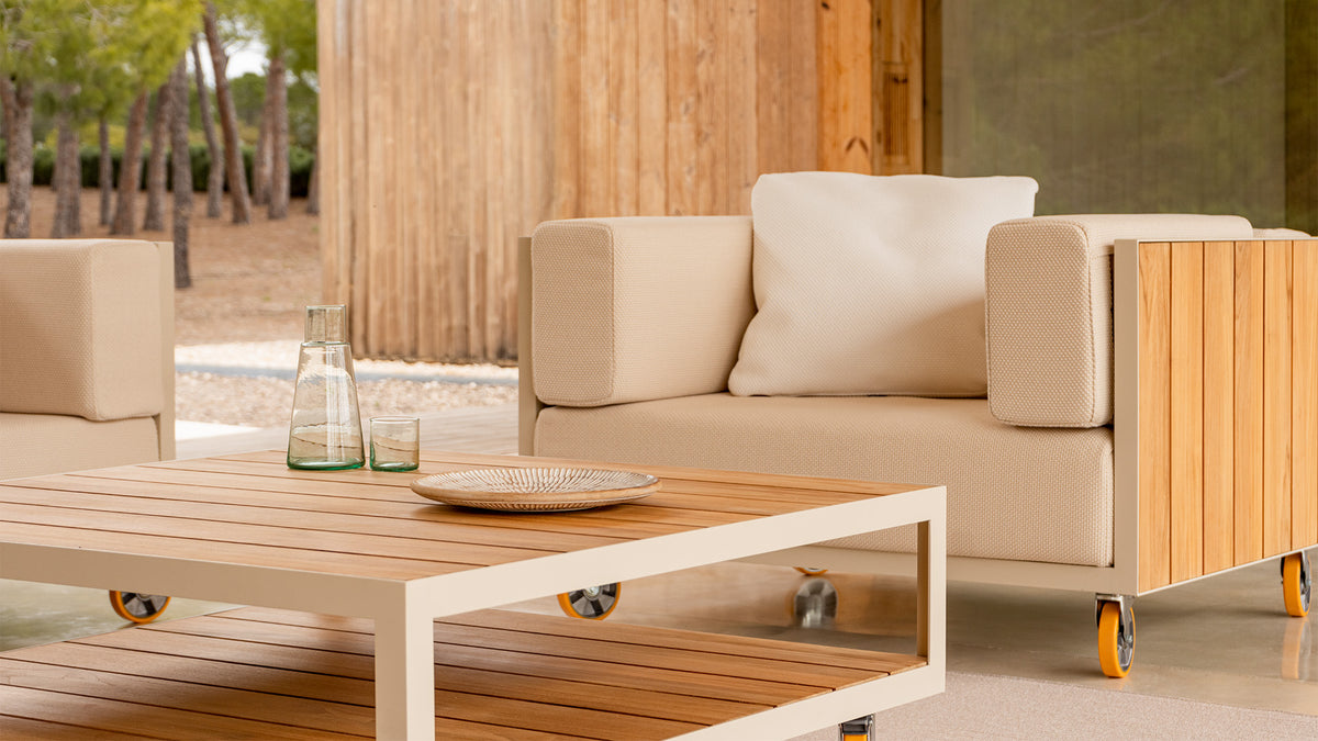 VINEYARD EXTRA-LARGE COFFEE TABLE - Outdoor Wooden Coffee Table