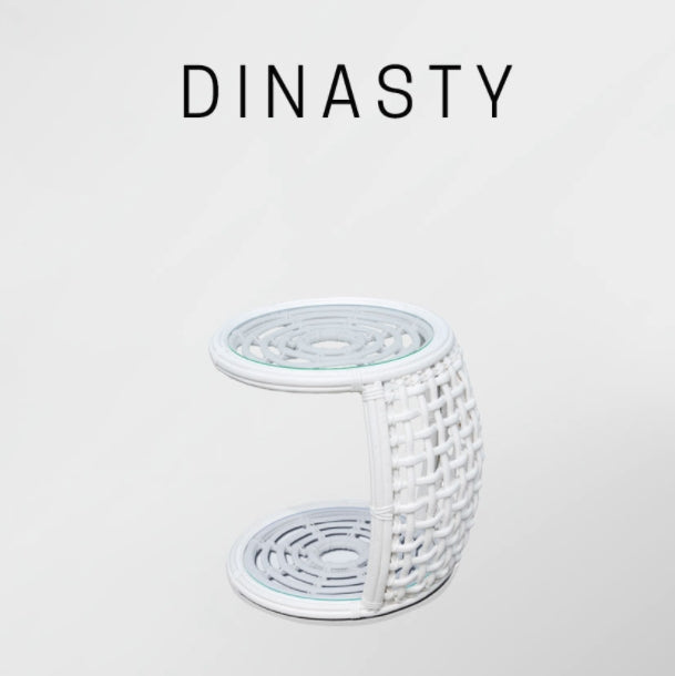 Table basse jardin - Table basse ronde DYNASTY - table basse design en forme de C