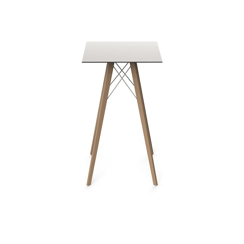 FAZ WOOD HIGH TABLE 60X60X105 - Square Wooden High Table