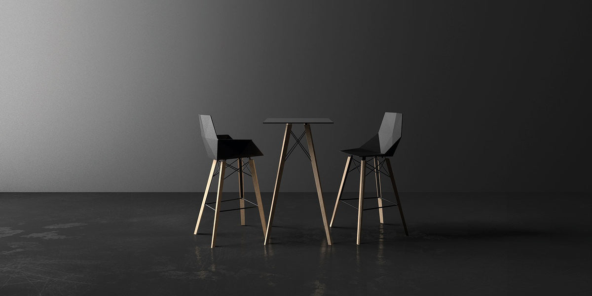 FAZ WOOD HIGH TABLE Ø50X105 - Round Wooden Eating Table